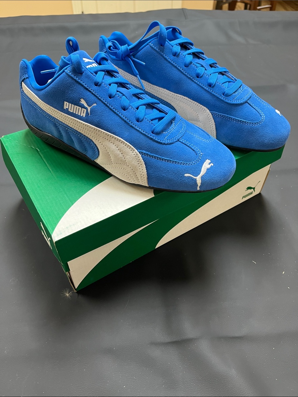 Puma Men’s Royal Blue Suede Sneakers with White Formstrip